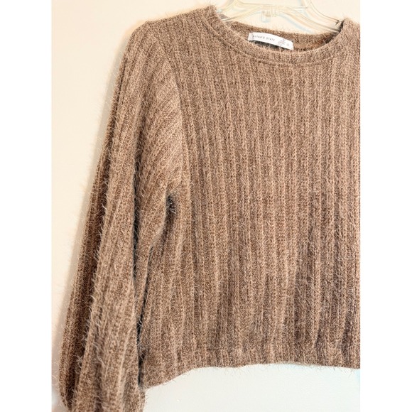 NWT Altar'd State Eyelash Sweater Size Small Brown Cuff Sleeve - Picture 2 of 7